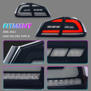 smoke black led sequential taillights for 05 12 honda civic fd2 fd1 fd3 tail lights