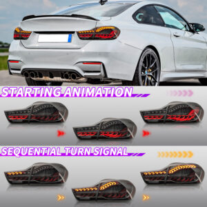 black 3d oled sequential tail lights for 2014 2020 bmw f32 f33 f82 f83 m4 4 series taillights