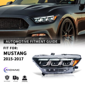 tri led drl dynamic led headlights for 2015 2017 ford mustang gt350 gt500 head lights