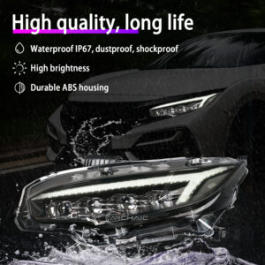 tri led projector led dynamic headlights for 16 21 honda civic fk7 fk8 fc1 head lights