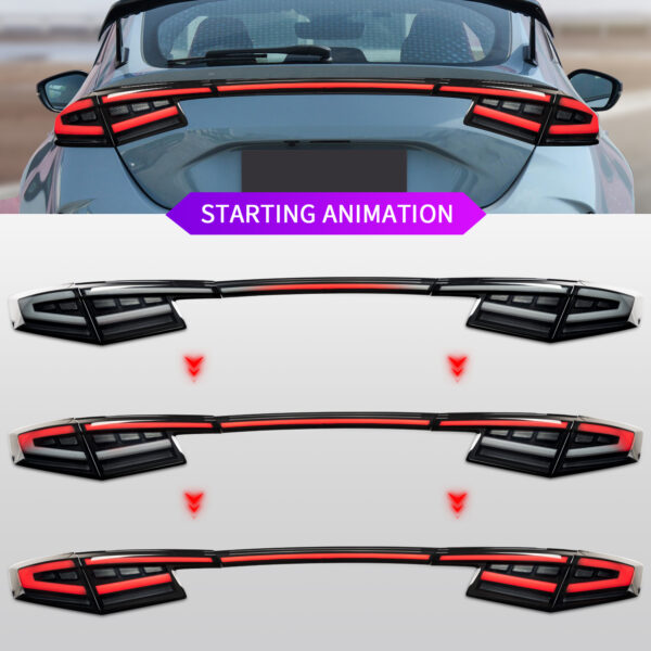 elite series 3d full led sequential taillights for 21 24 honda civic type r fl1 fl5 tail lights