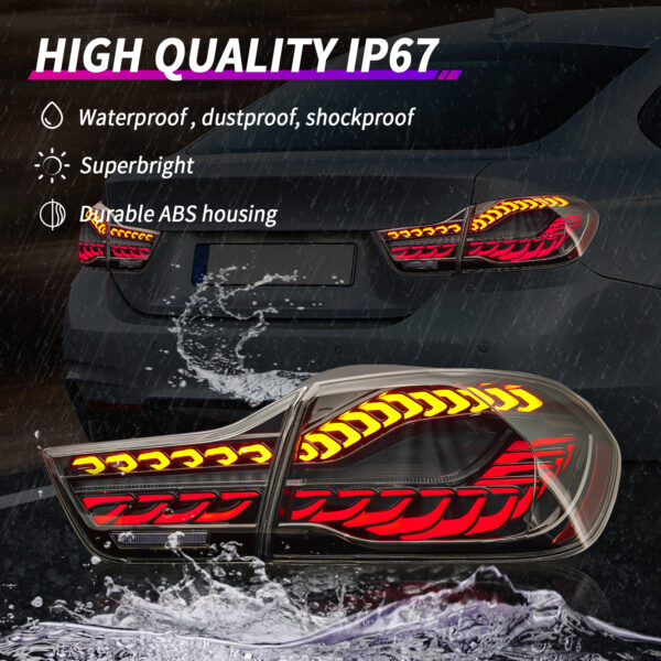 black 3d oled sequential tail lights for 2014 2020 bmw f32 f33 f82 f83 m4 4 series taillights
