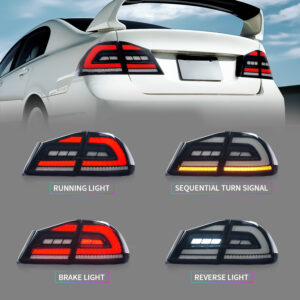 smoke black led sequential taillights for 05 12 honda civic fd2 fd1 fd3 tail lights