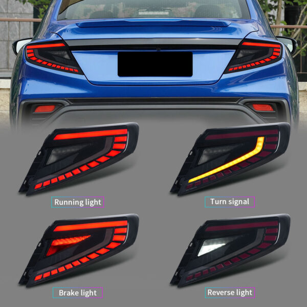 v4 smoke red led dynamic taillights for 22 25 subaru wrx vb tail lights