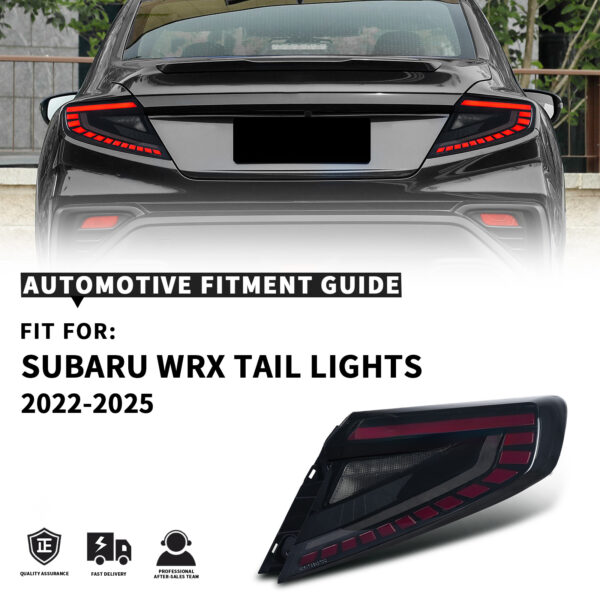 v4 smoke red led dynamic taillights for 22 25 subaru wrx vb tail lights