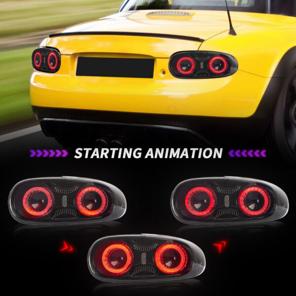 smoke full led sequential indicators tail lights for 05 15 mazda mx5 nc taillights