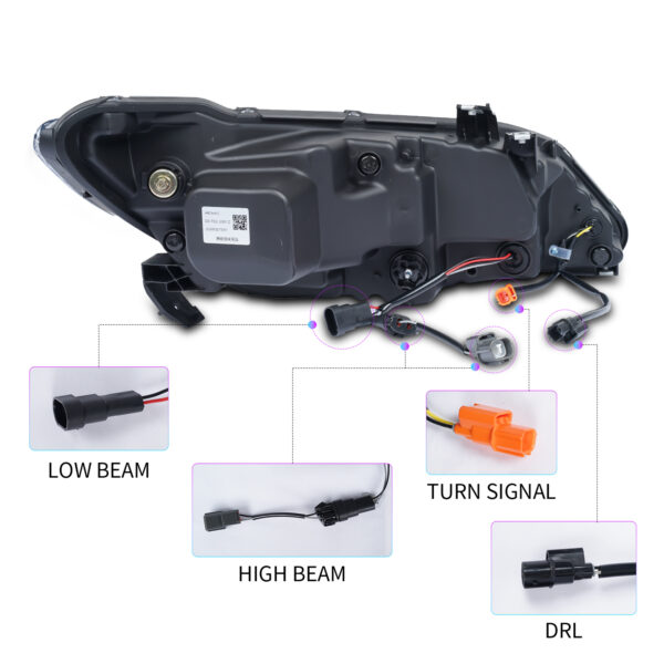tri led projector led dynamic headlights for 06 12 honda civic fd2 head lights