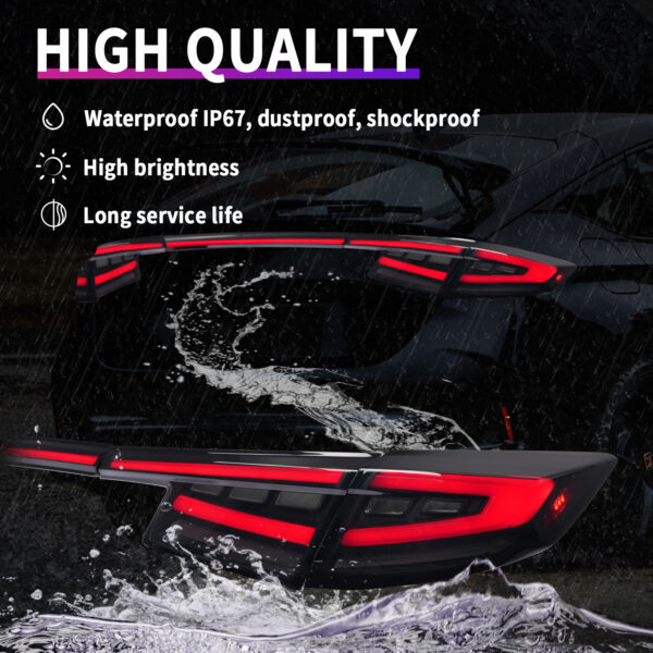 elite series 3d full led sequential taillights for 21 24 honda civic type r fl1 fl5 tail lights