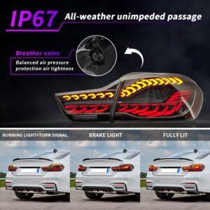 black 3d oled sequential tail lights for 2014 2020 bmw f32 f33 f82 f83 m4 4 series taillights