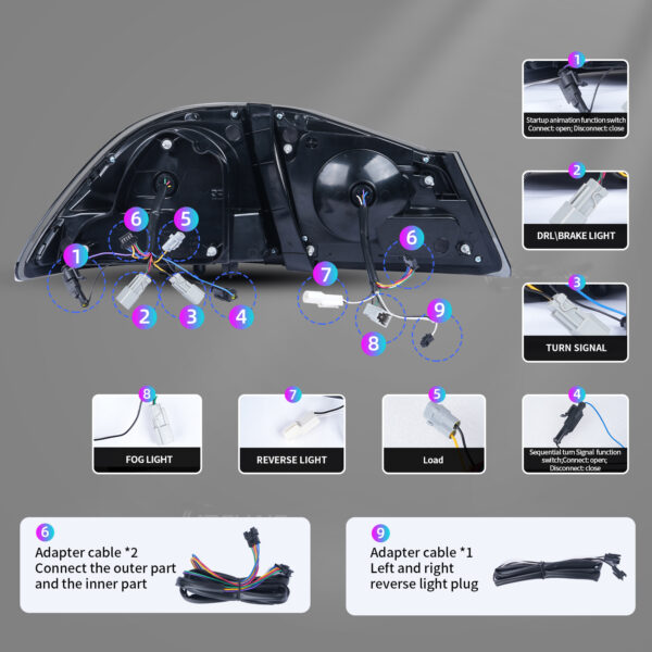 smoke black led sequential taillights for 05 12 honda civic fd2 fd1 fd3 tail lights