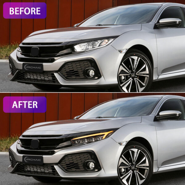 tri led projector led dynamic headlights for 16 21 honda civic fk7 fk8 fc1 head lights