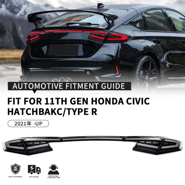 elite series 3d full led sequential taillights for 21 24 honda civic type r fl1 fl5 tail lights