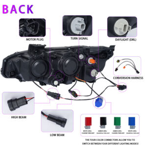 tri led projector led dynamic headlights for 16 21 honda civic fk7 fk8 fc1 head lights