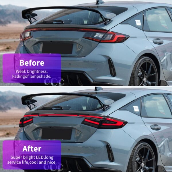 elite series 3d full led sequential taillights for 21 24 honda civic type r fl1 fl5 tail lights