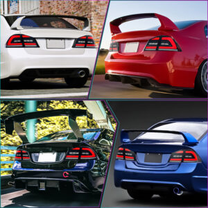 smoke black led sequential taillights for 05 12 honda civic fd2 fd1 fd3 tail lights