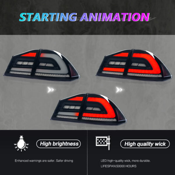 smoke black led sequential taillights for 05 12 honda civic fd2 fd1 fd3 tail lights